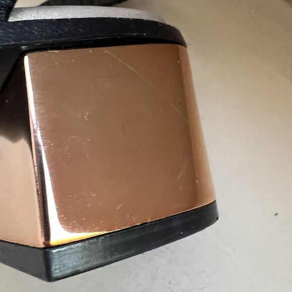 Ivy Kirzhner NY Lala Black Leather w/ Rose Gold Block Heel Sandal 38.5 US 8 - 8. - Picture 14 of 16